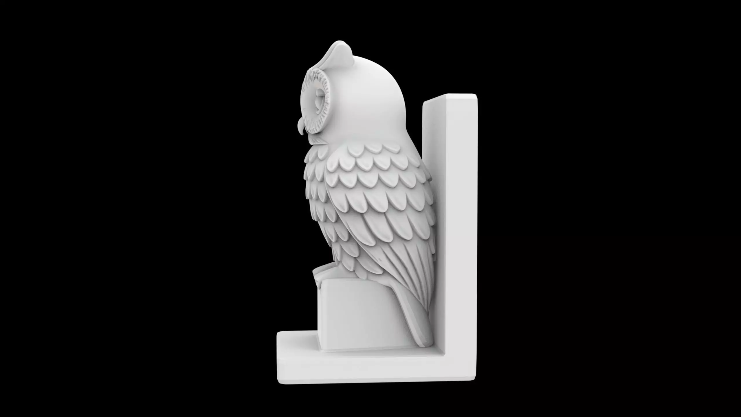Literary Owl Bookend Wise Animal Book Support 3D print model_2