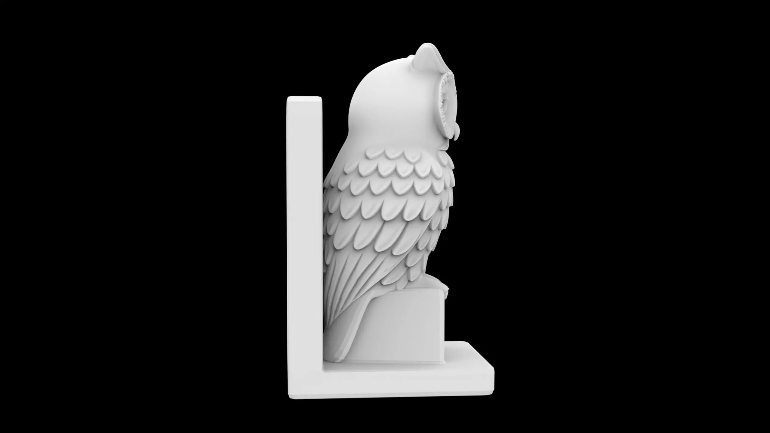 Literary Owl Bookend Wise Animal Book Support 3D print model_5
