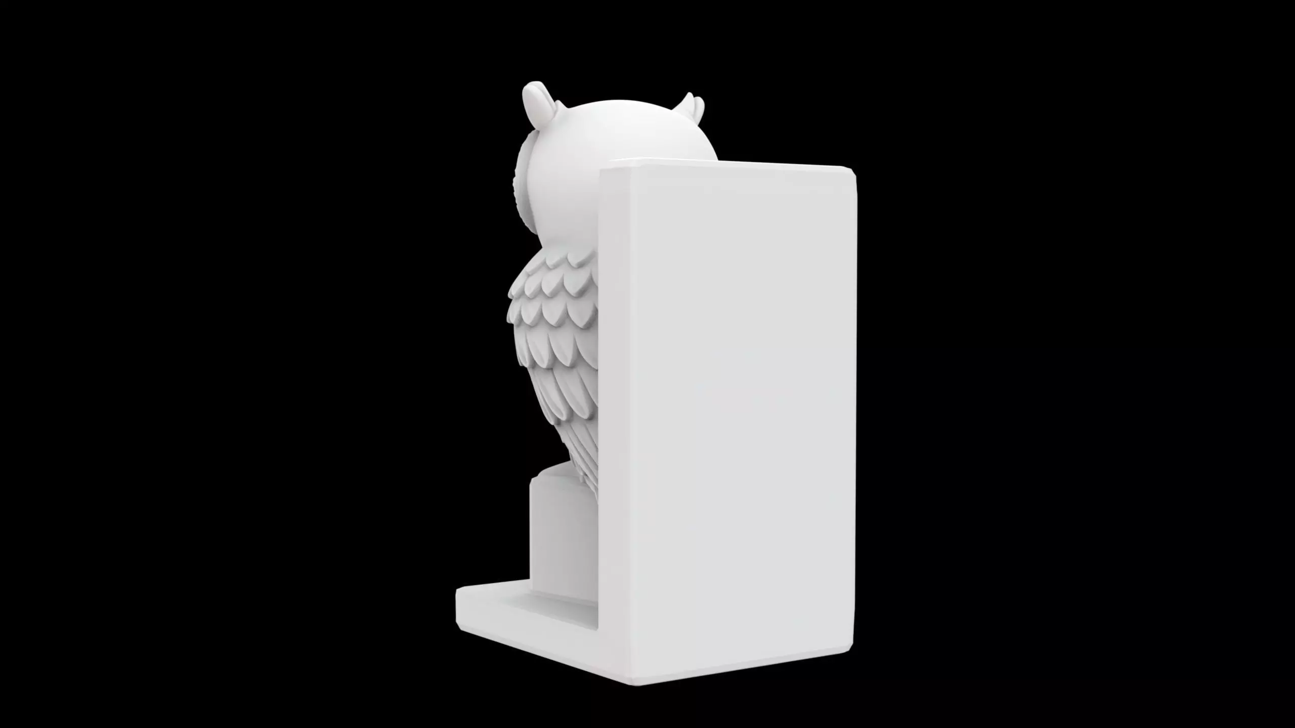 Literary Owl Bookend Wise Animal Book Support 3D print model_3