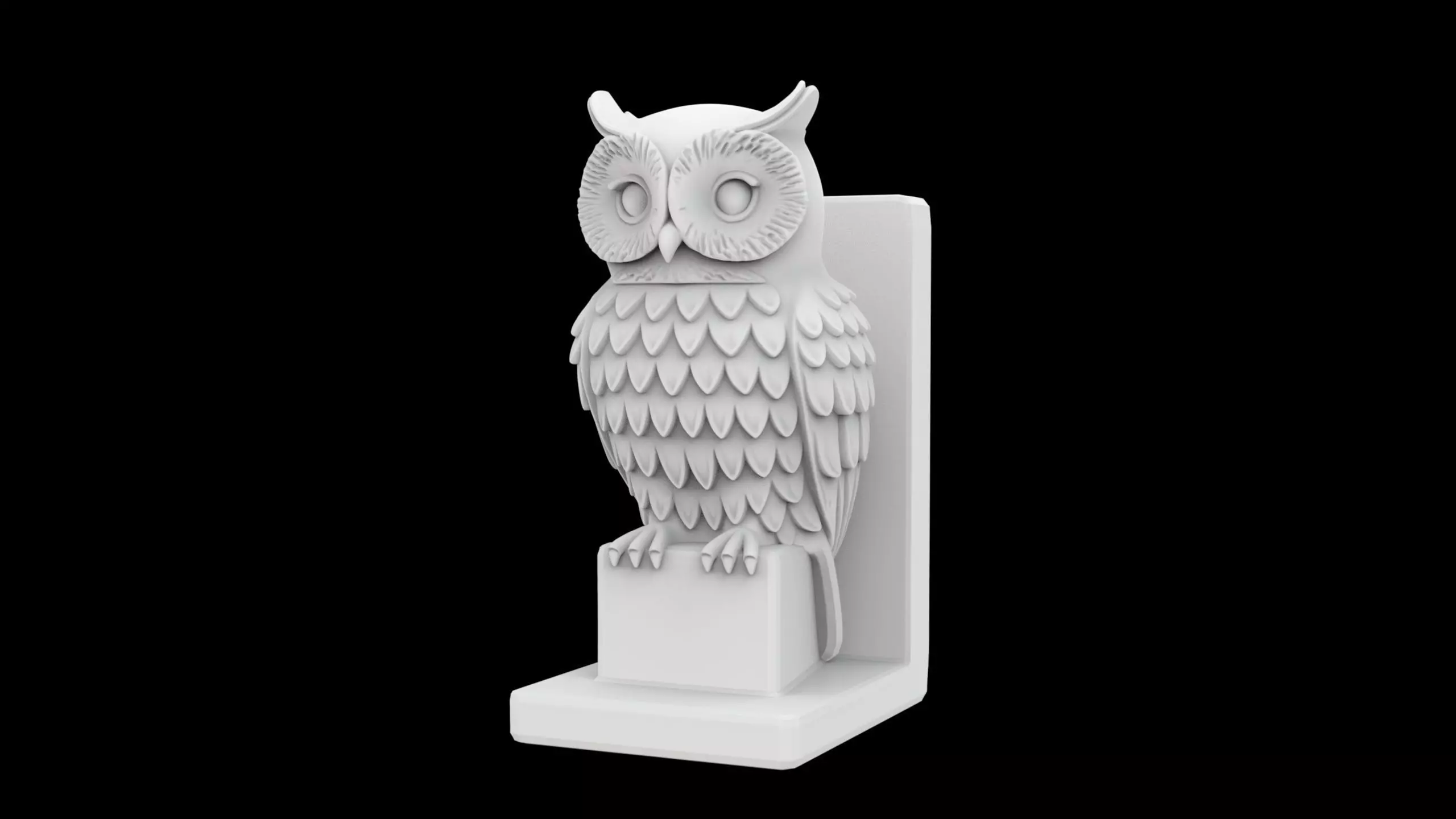 Literary Owl Bookend Wise Animal Book Support 3D print model_1
