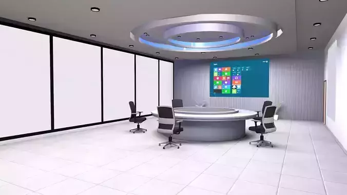 Meeting conference Room Low-poly 3D model