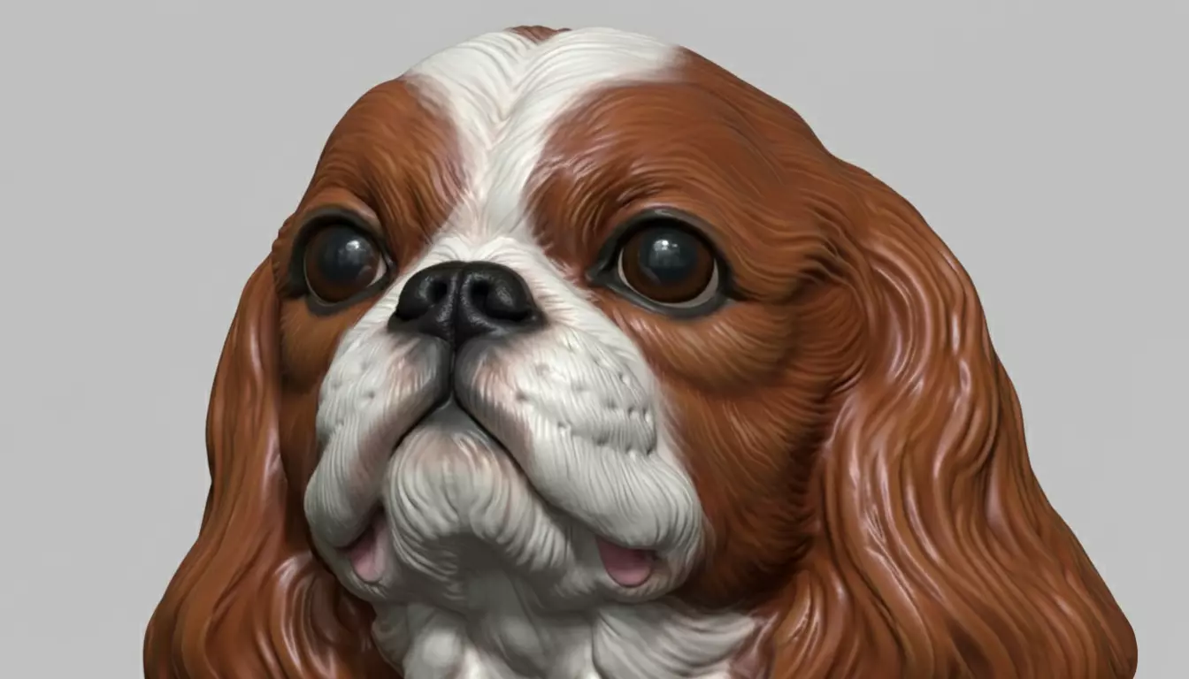 English Toy Spaniel bust 3D print model_3