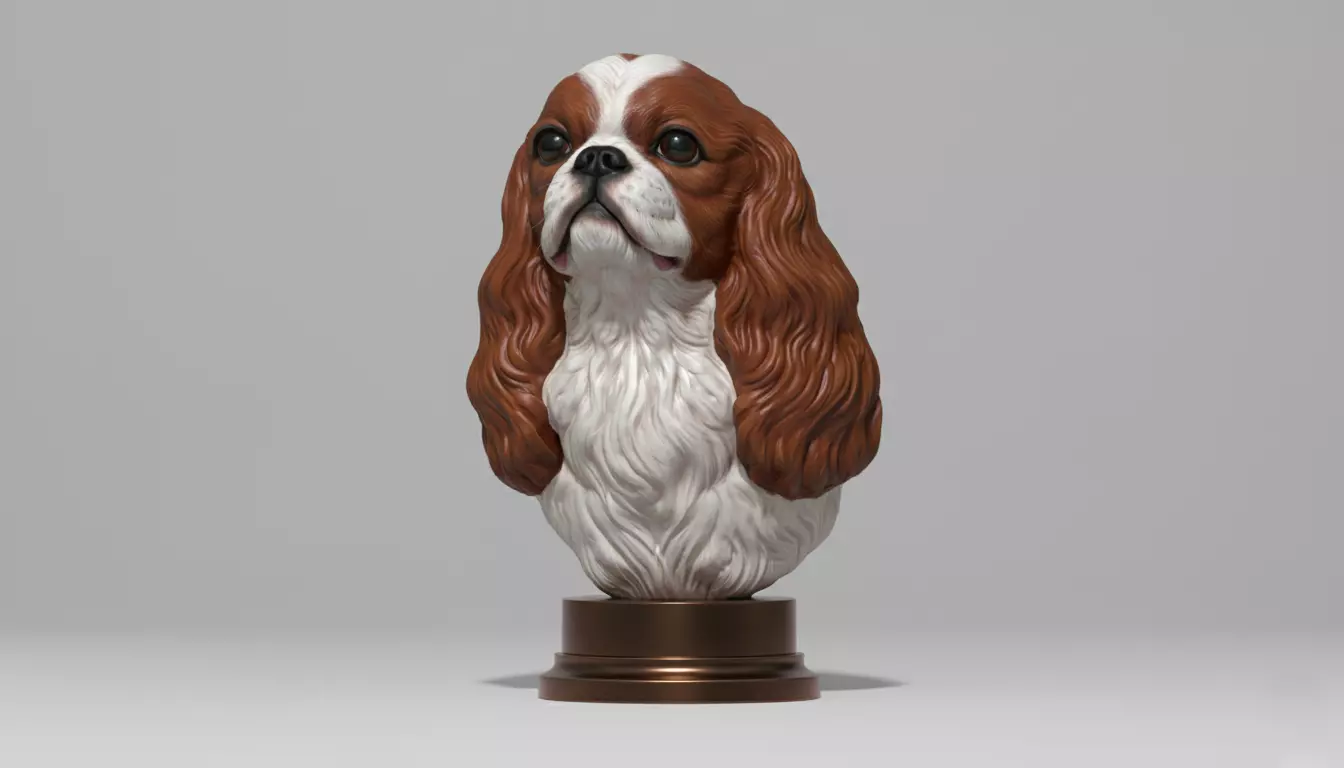 English Toy Spaniel bust 3D print model_4