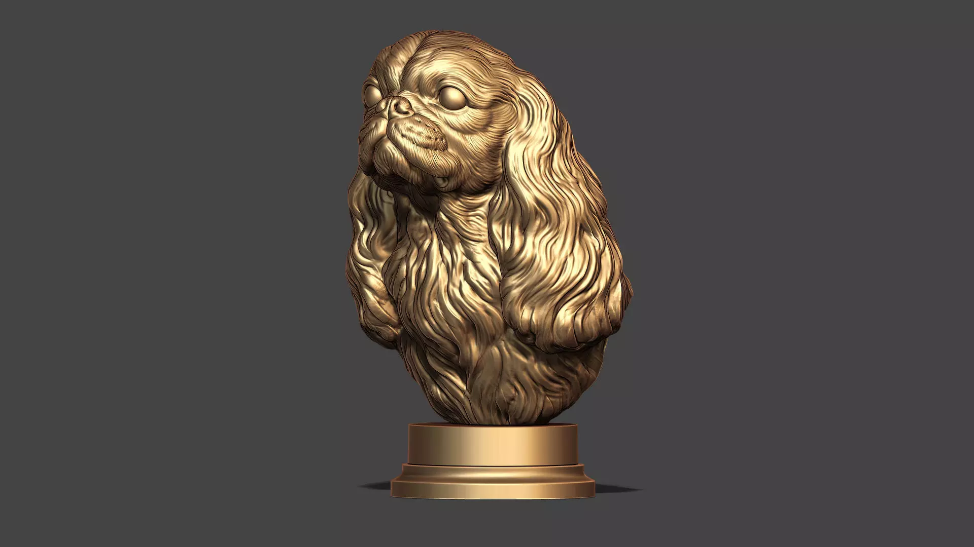 English Toy Spaniel bust 3D print model_24
