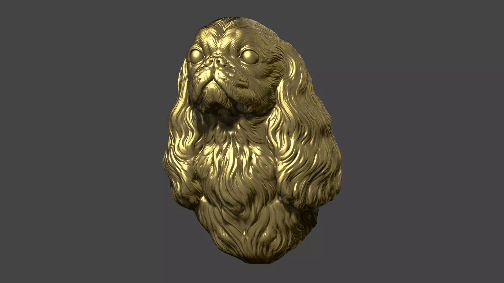 English Toy Spaniel bust 3D print model_14