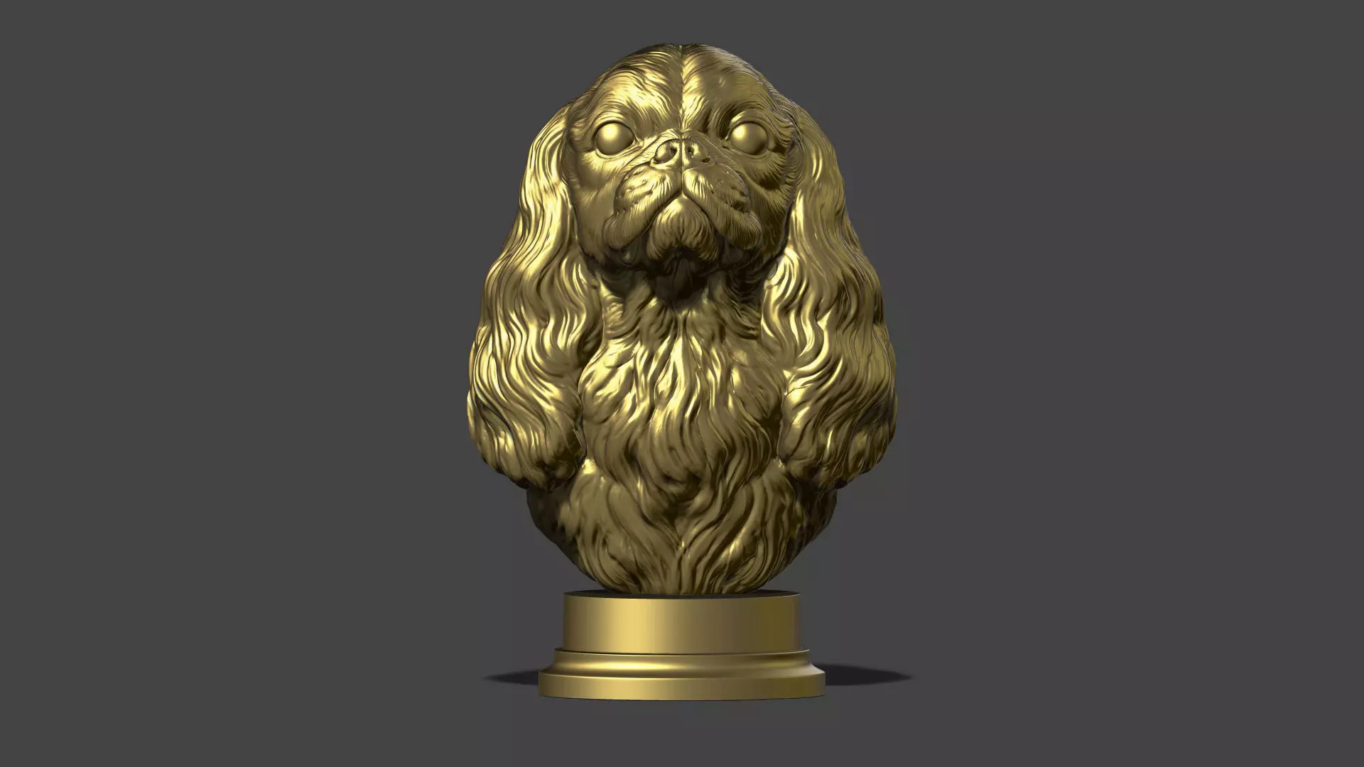 English Toy Spaniel bust 3D print model_23