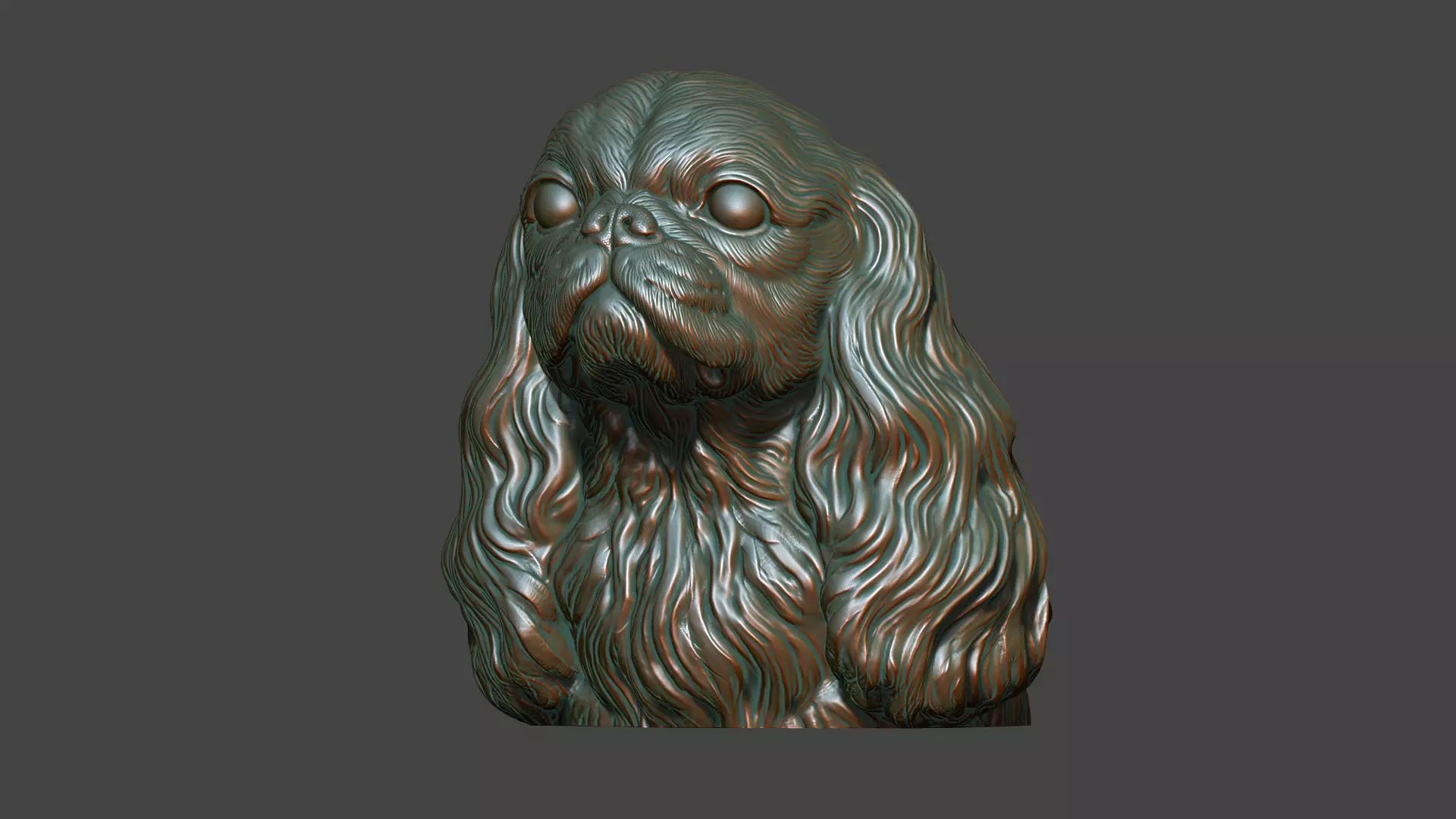 English Toy Spaniel bust 3D print model_7