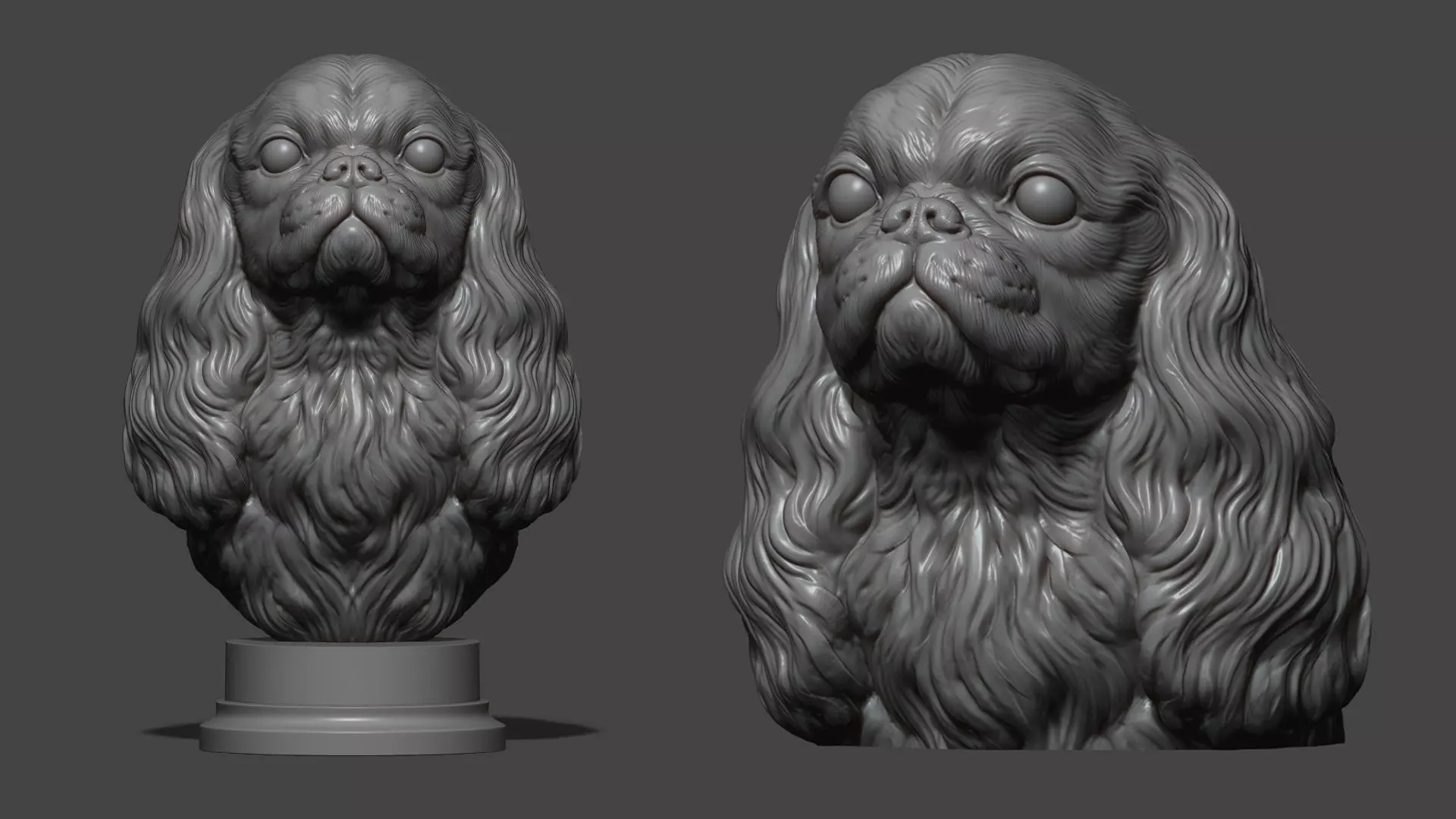 English Toy Spaniel bust 3D print model_0