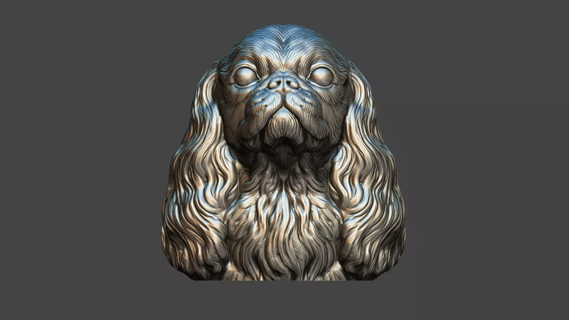 English Toy Spaniel bust 3D print model_9