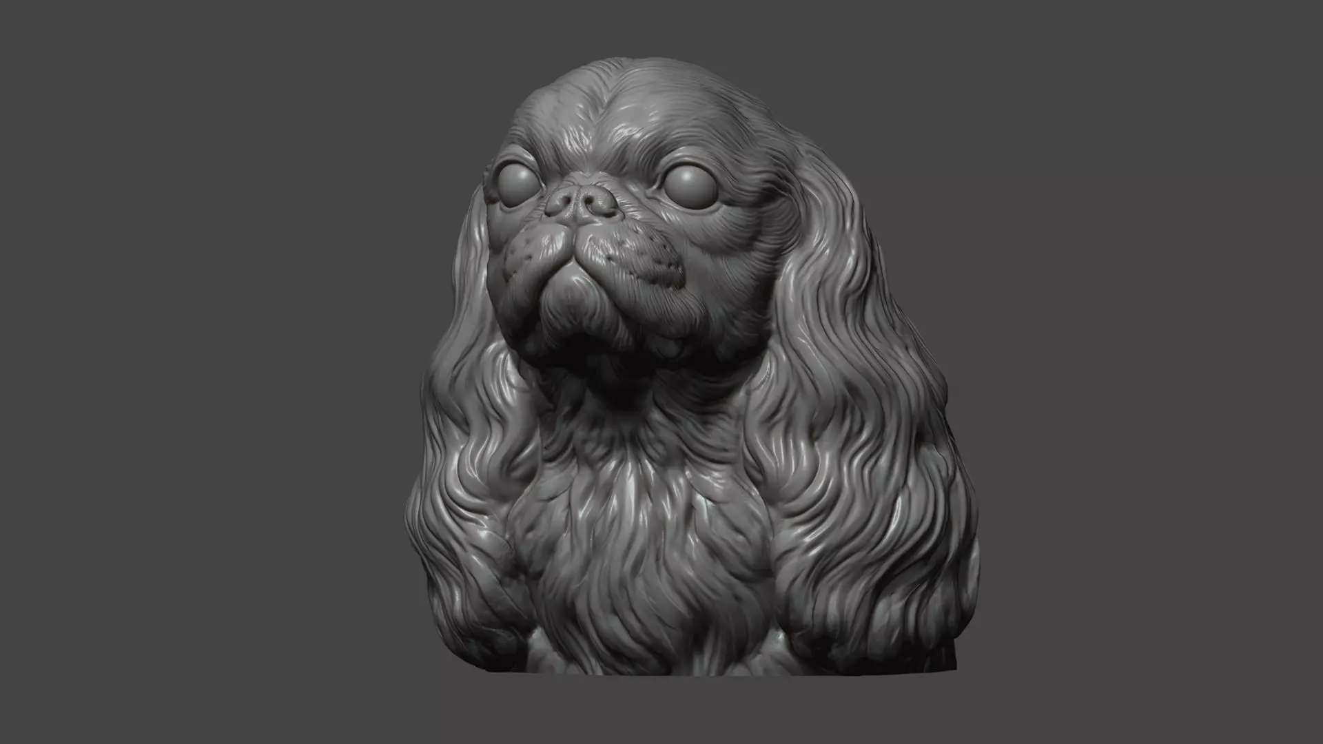 English Toy Spaniel bust 3D print model_10