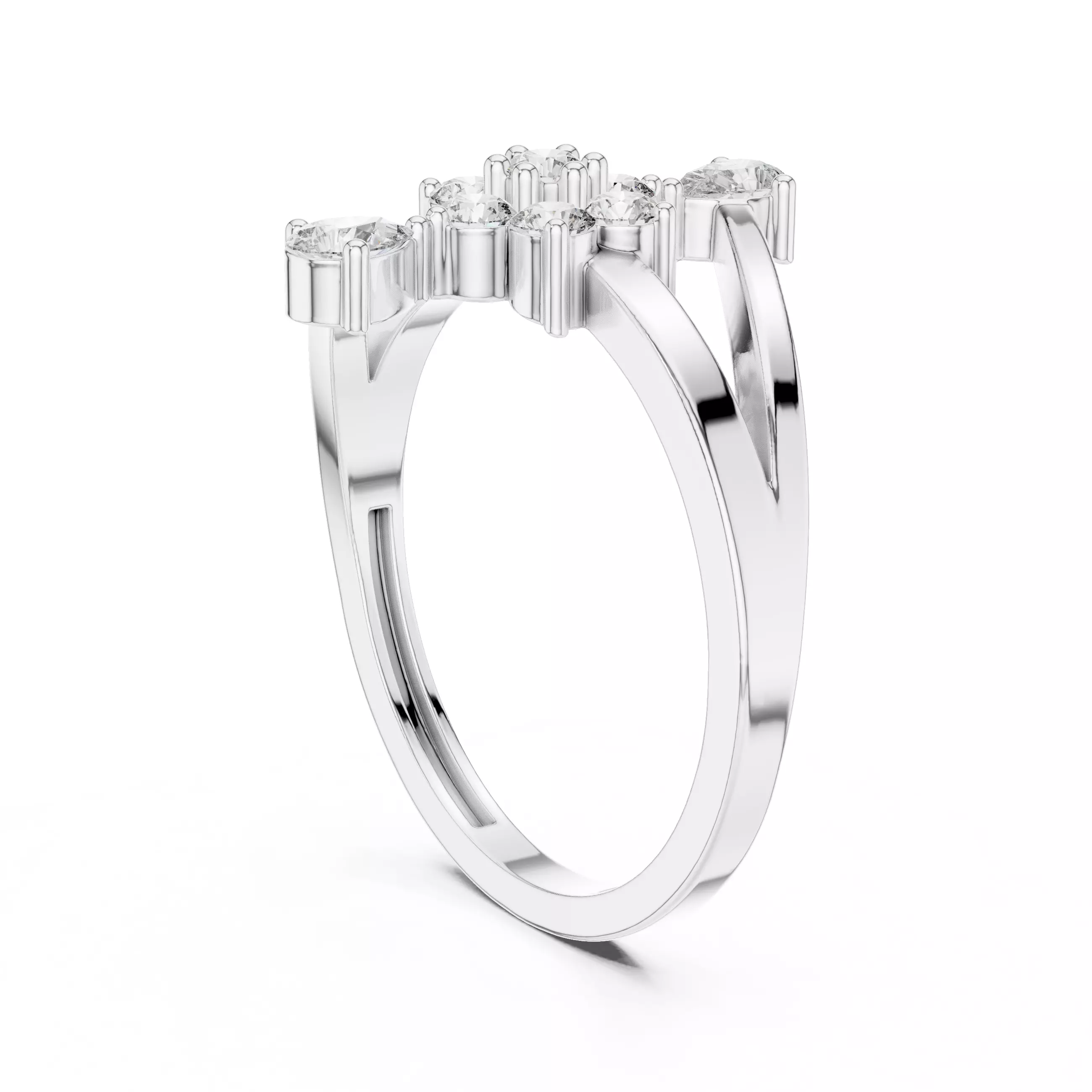 Pear and Round Cut Bypass Engagement Wedding Ring 3DM STL Video 3D print model_9