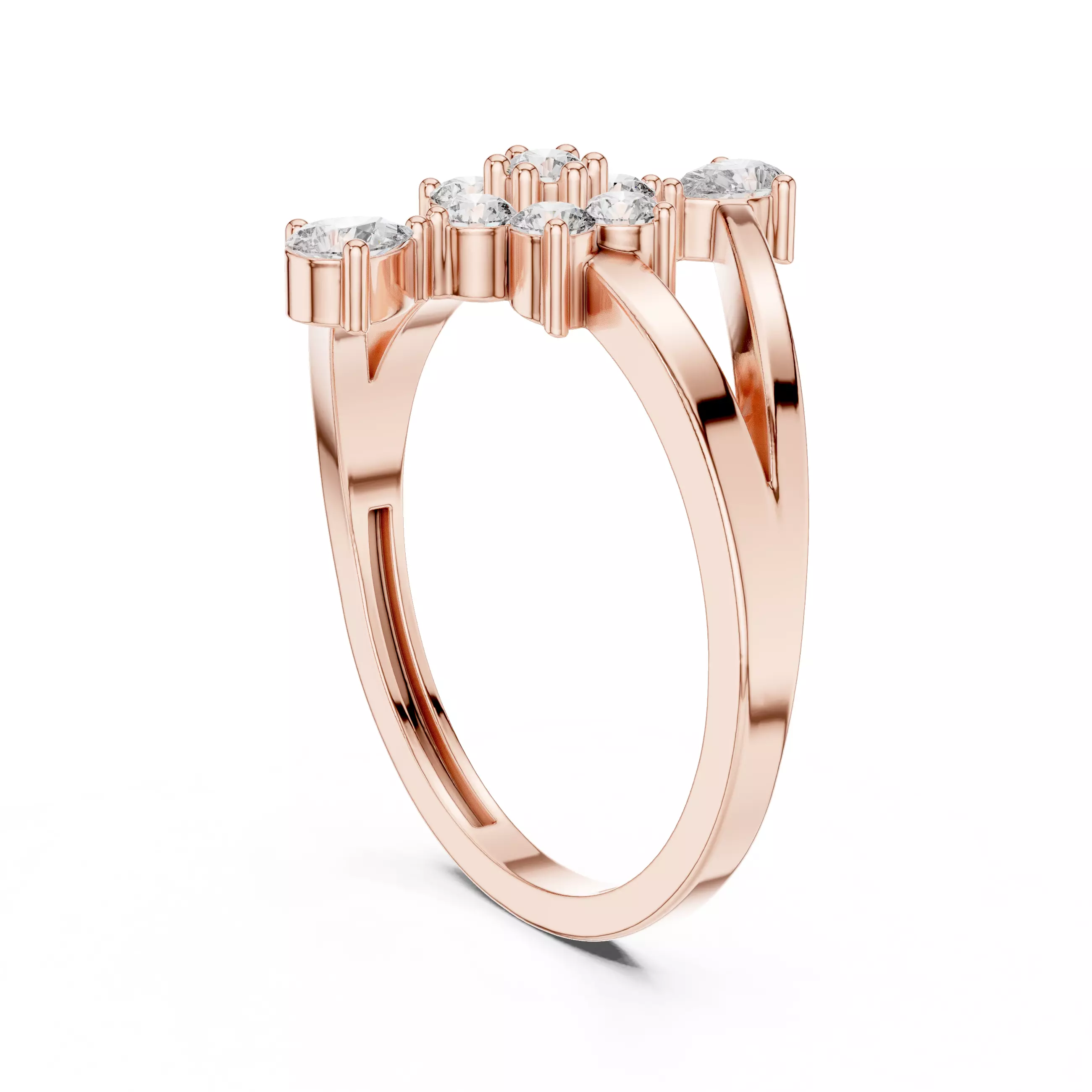 Pear and Round Cut Bypass Engagement Wedding Ring 3DM STL Video 3D print model_3