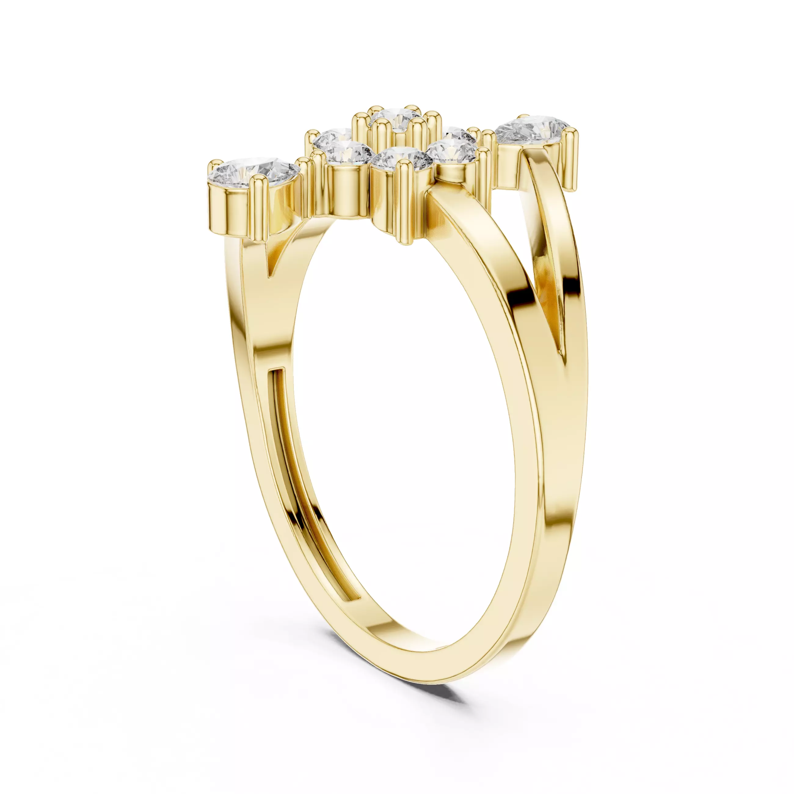 Pear and Round Cut Bypass Engagement Wedding Ring 3DM STL Video 3D print model_6