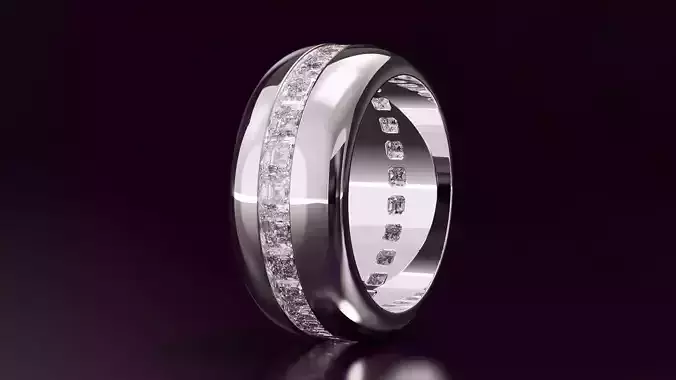 Channel Set Emerald Square Eternity Ring N10 295CT EU54