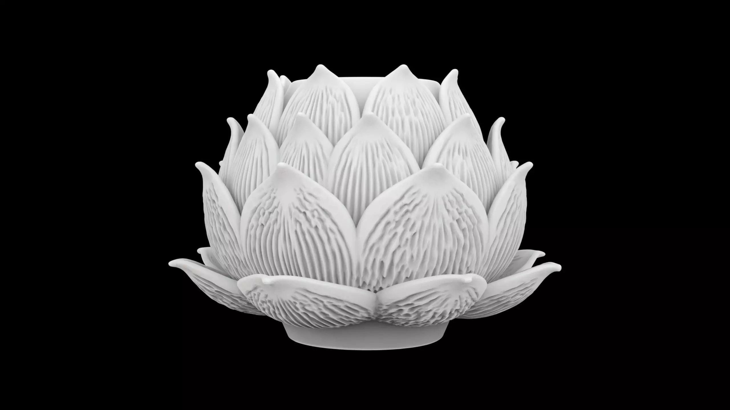 Lotus Flower Lamp Base 3D Print Model 3D print model_4