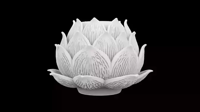 Lotus Flower Lamp Base 3D Print Model