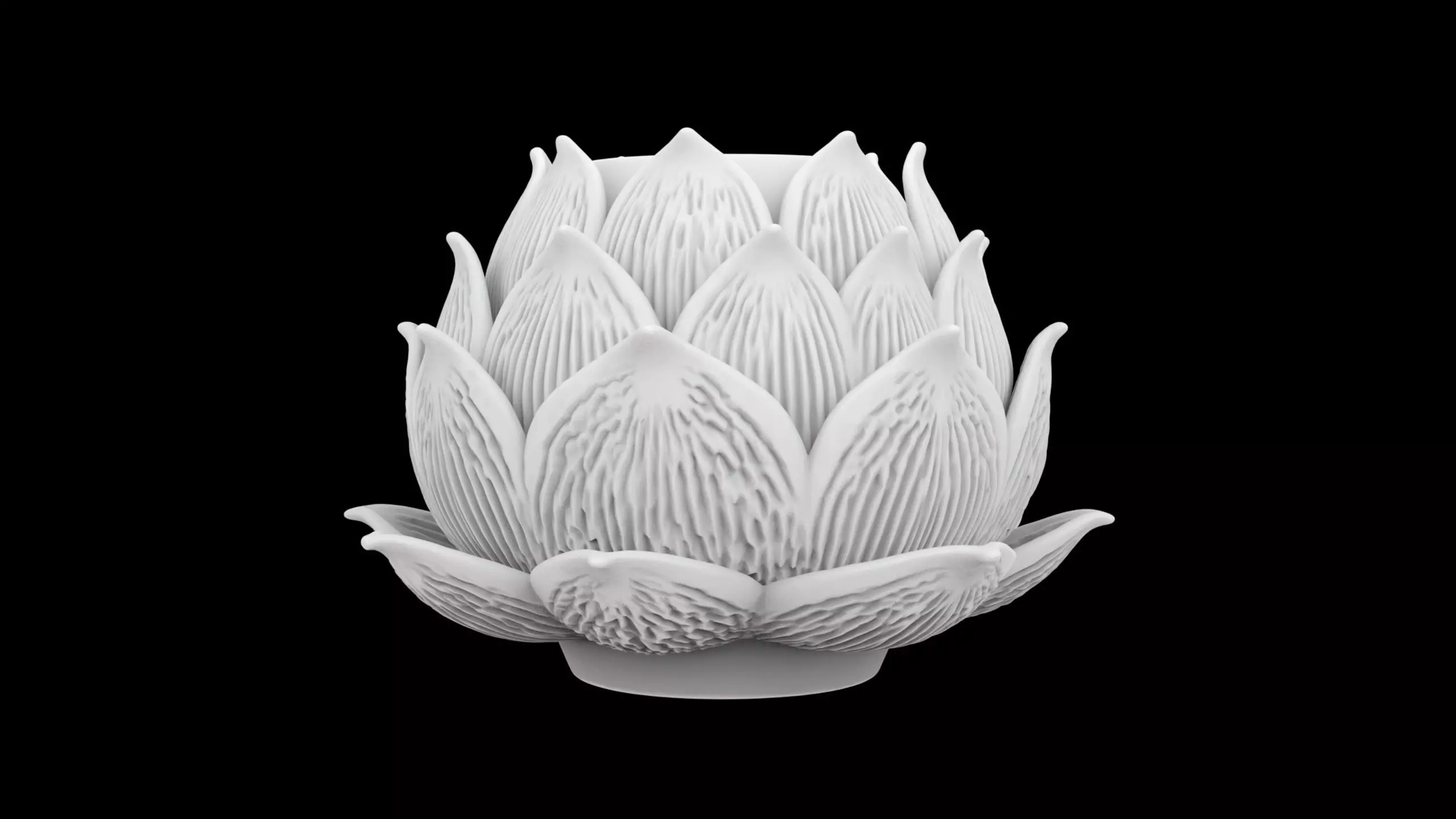 Lotus Flower Lamp Base 3D Print Model 3D print model_0
