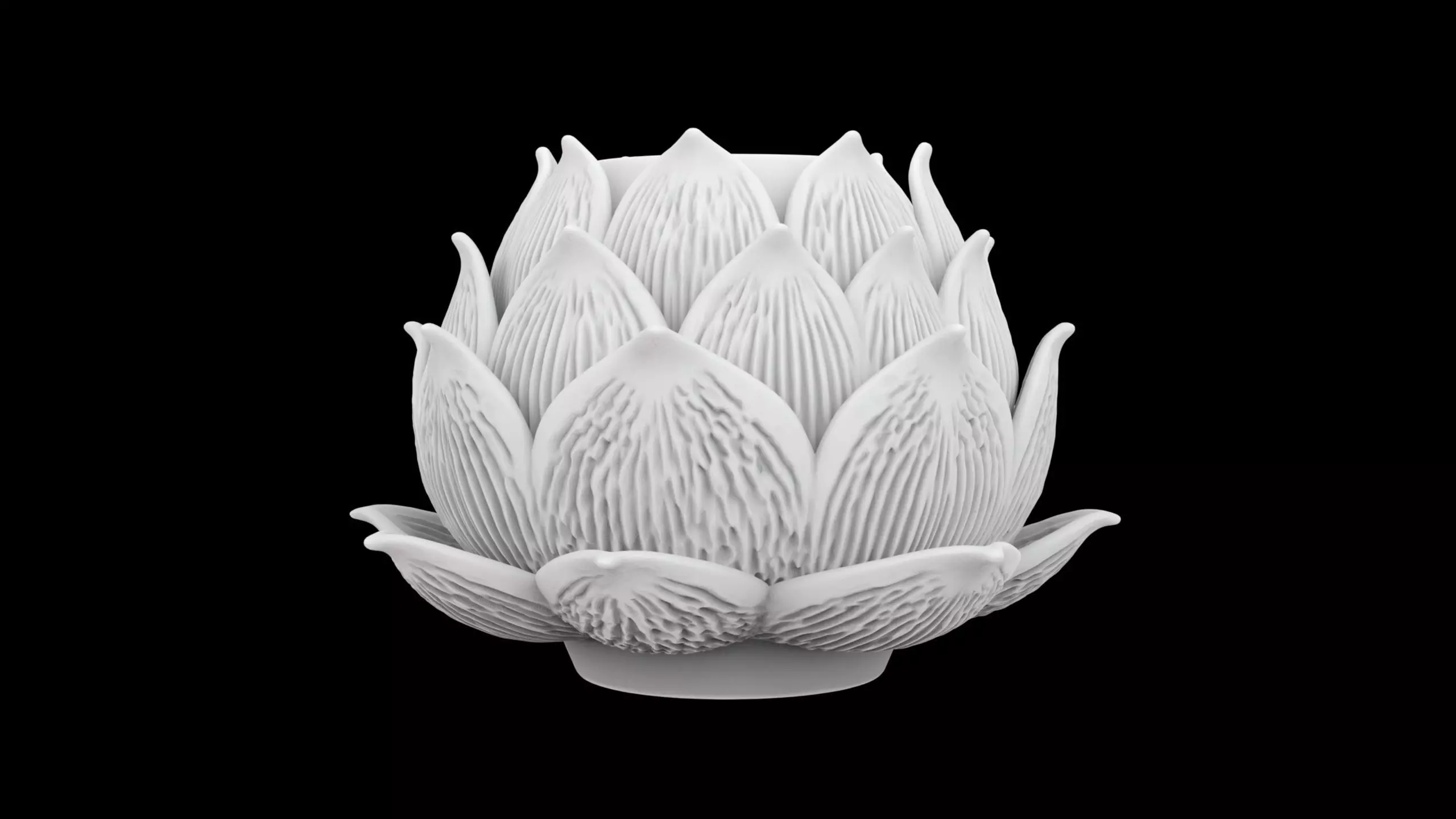 Lotus Flower Lamp Base 3D Print Model 3D print model_3