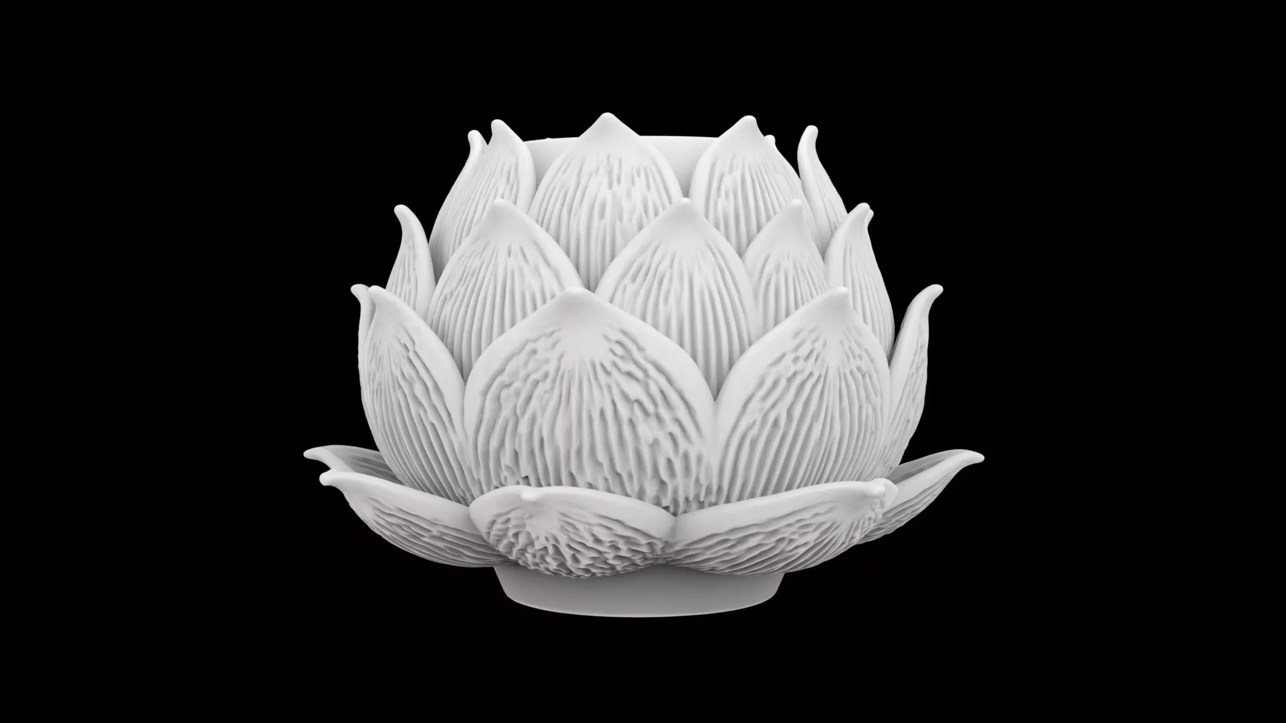 Lotus Flower Lamp Base 3D Print Model 3D print model_6
