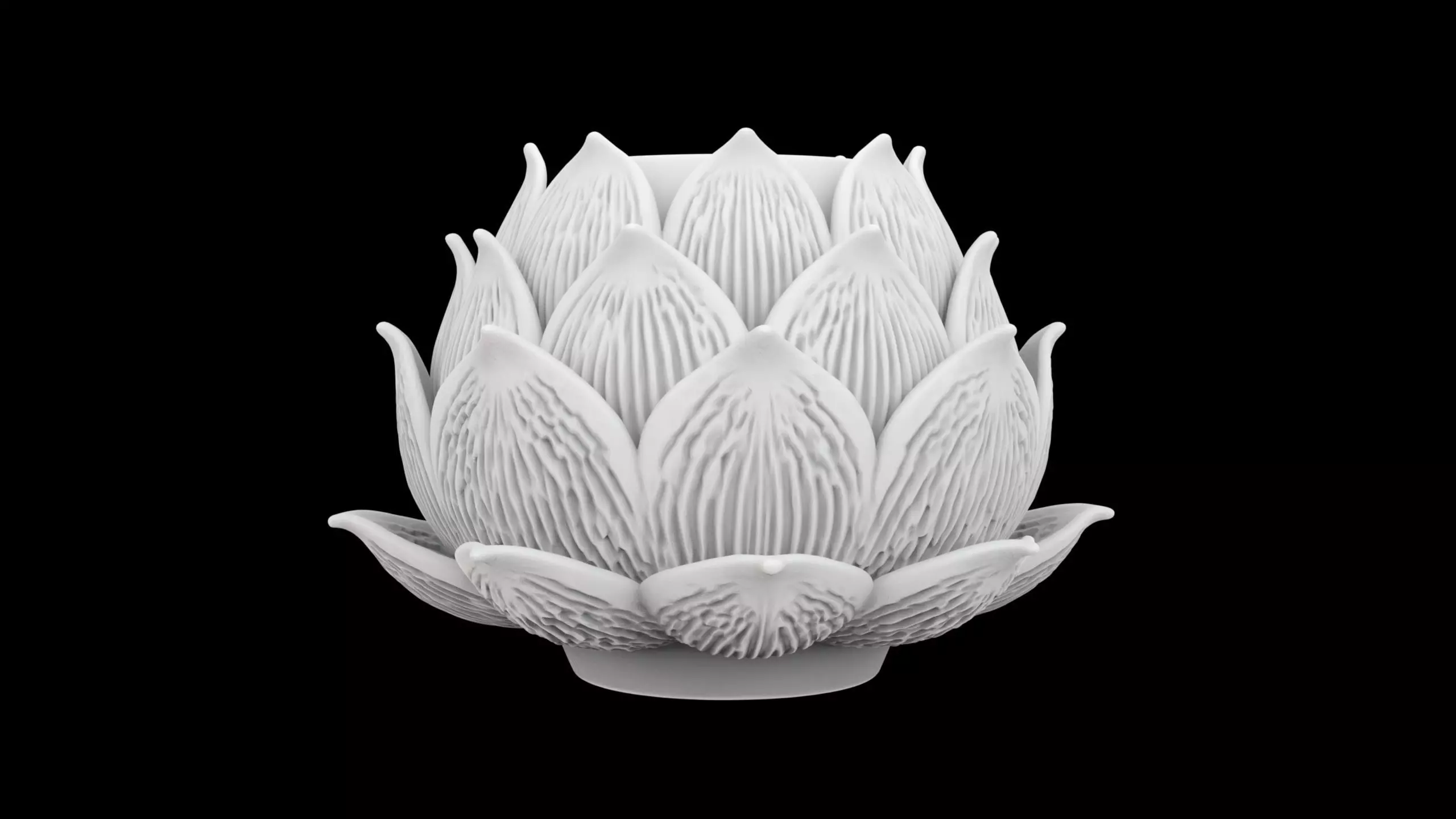 Lotus Flower Lamp Base 3D Print Model 3D print model_5
