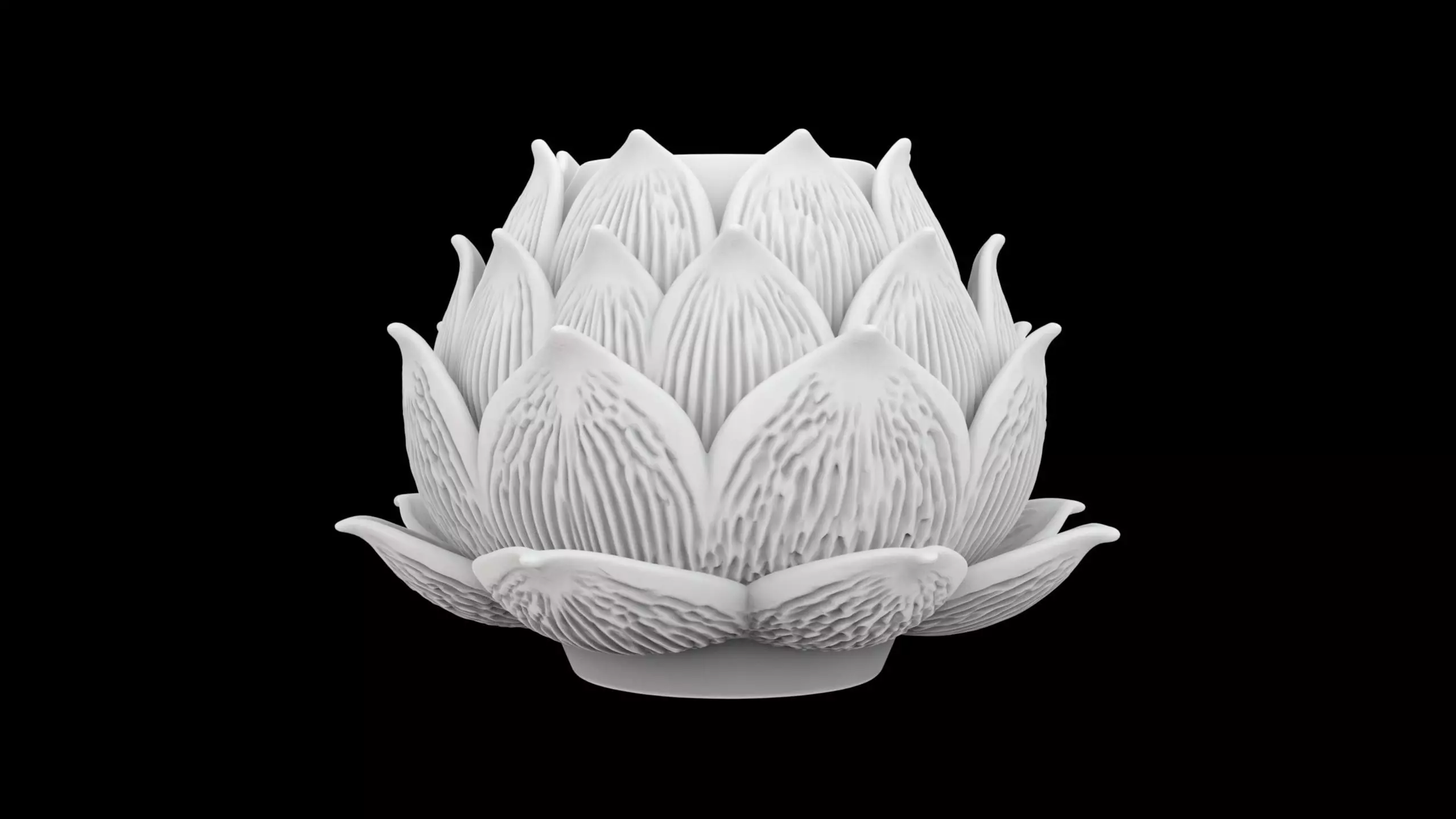Lotus Flower Lamp Base 3D Print Model 3D print model_1