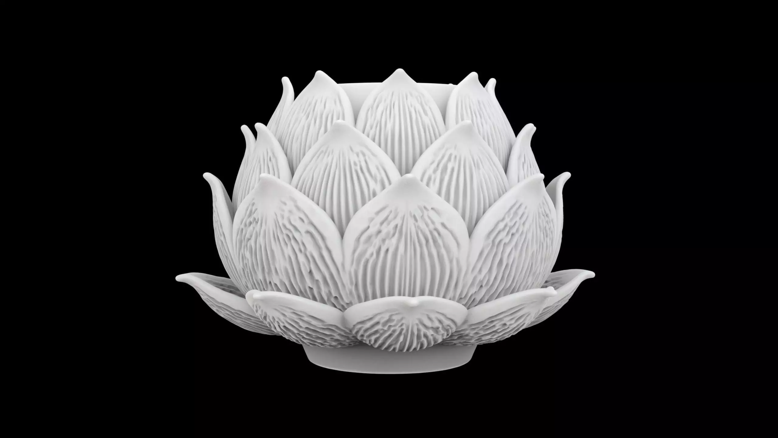 Lotus Flower Lamp Base 3D Print Model 3D print model_2