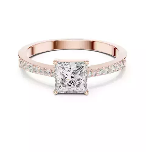 Princess Cut Diamond Cathedral Engagement Ring 3DM STL Video
