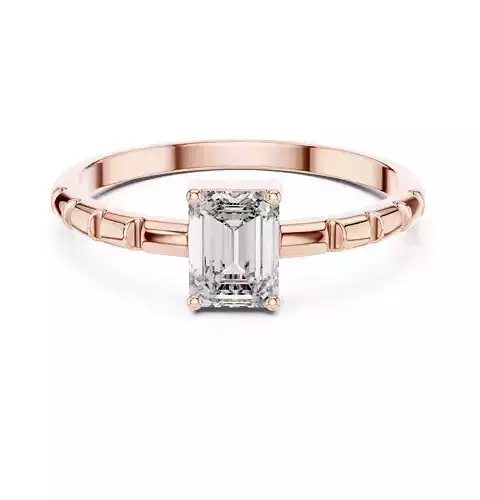 Solitaire Emerald Cut Engagement Wedding Ring 3DM STL Video