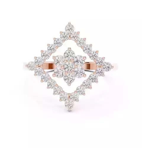 Round Diamond Square Shape Engagement Ring 3DM STL Video