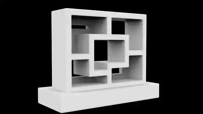 Maze Pattern Shelf 3D Print Model
