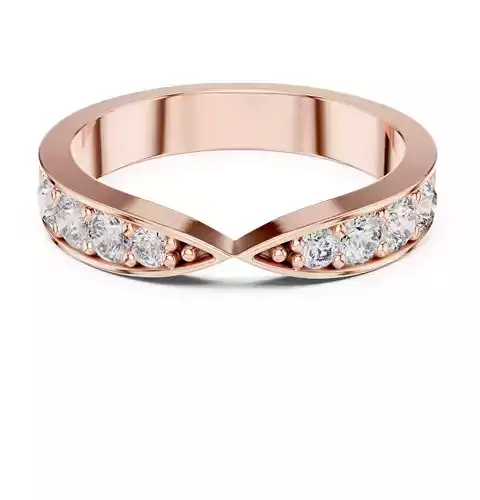 Round Cut Cross Over Engagement Wedding Band 3DM STL Video