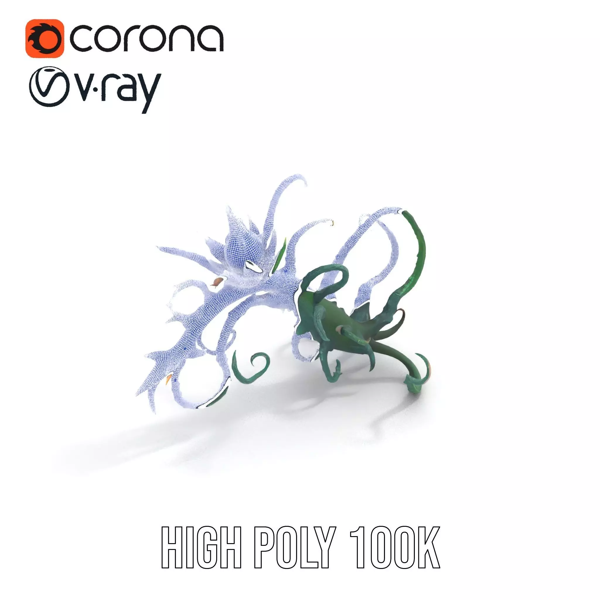 Twisted Emerald Thorns model pack Low-poly 3D model_18