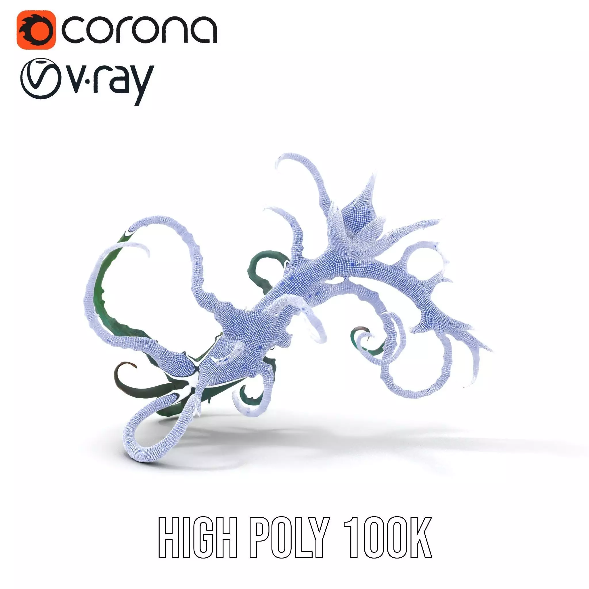 Twisted Emerald Thorns model pack Low-poly 3D model_33