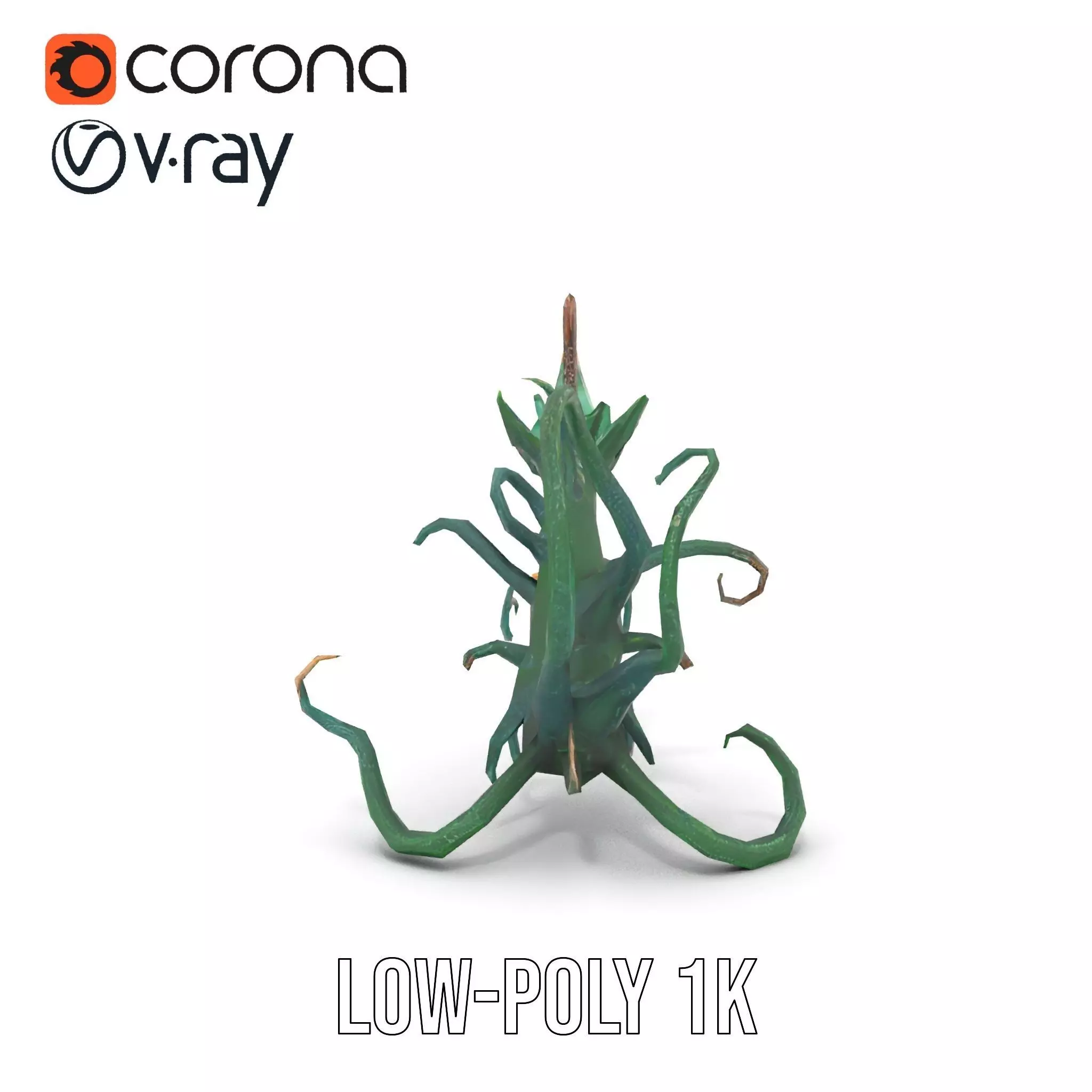 Twisted Emerald Thorns model pack Low-poly 3D model_20