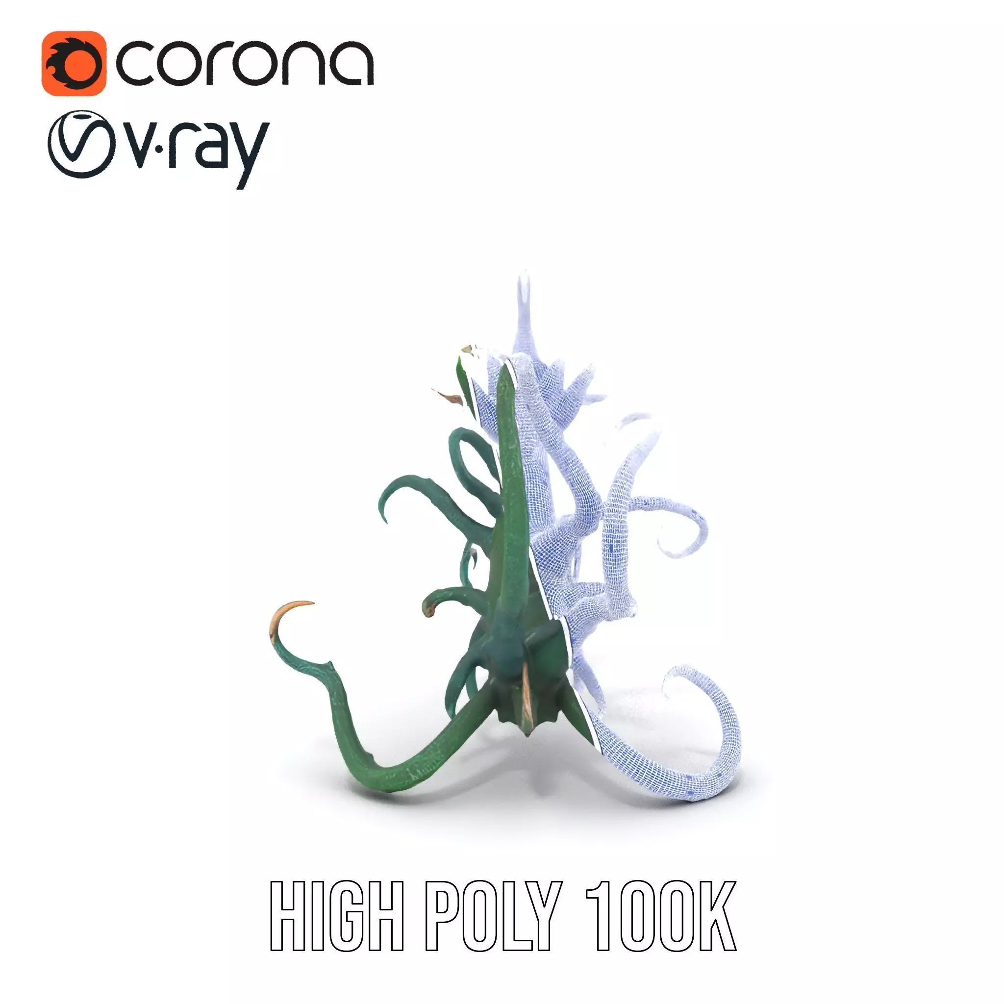 Twisted Emerald Thorns model pack Low-poly 3D model_34