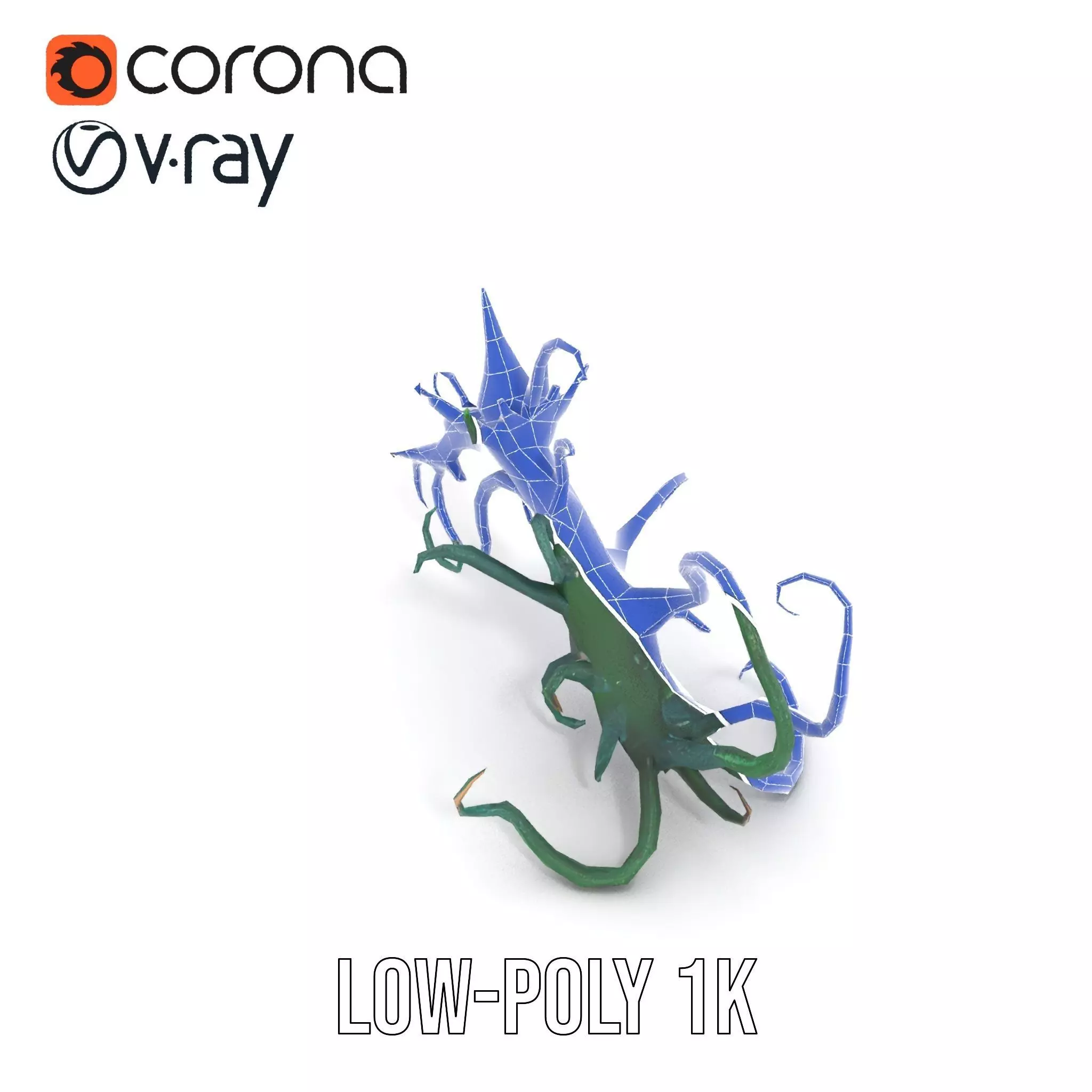 Twisted Emerald Thorns model pack Low-poly 3D model_23