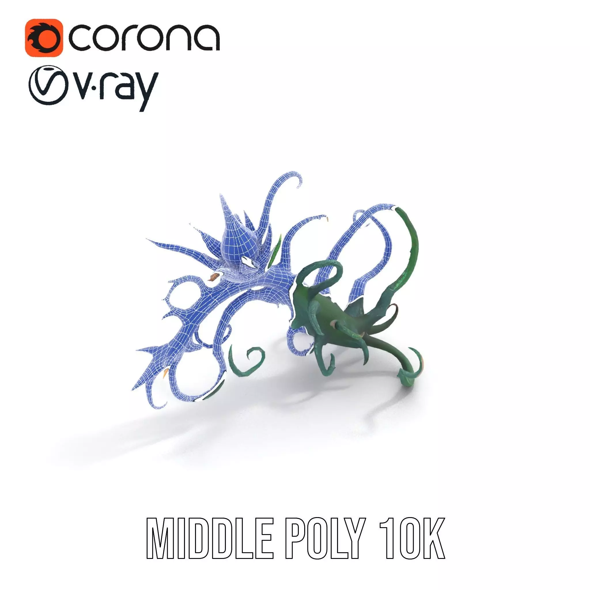 Twisted Emerald Thorns model pack Low-poly 3D model_6