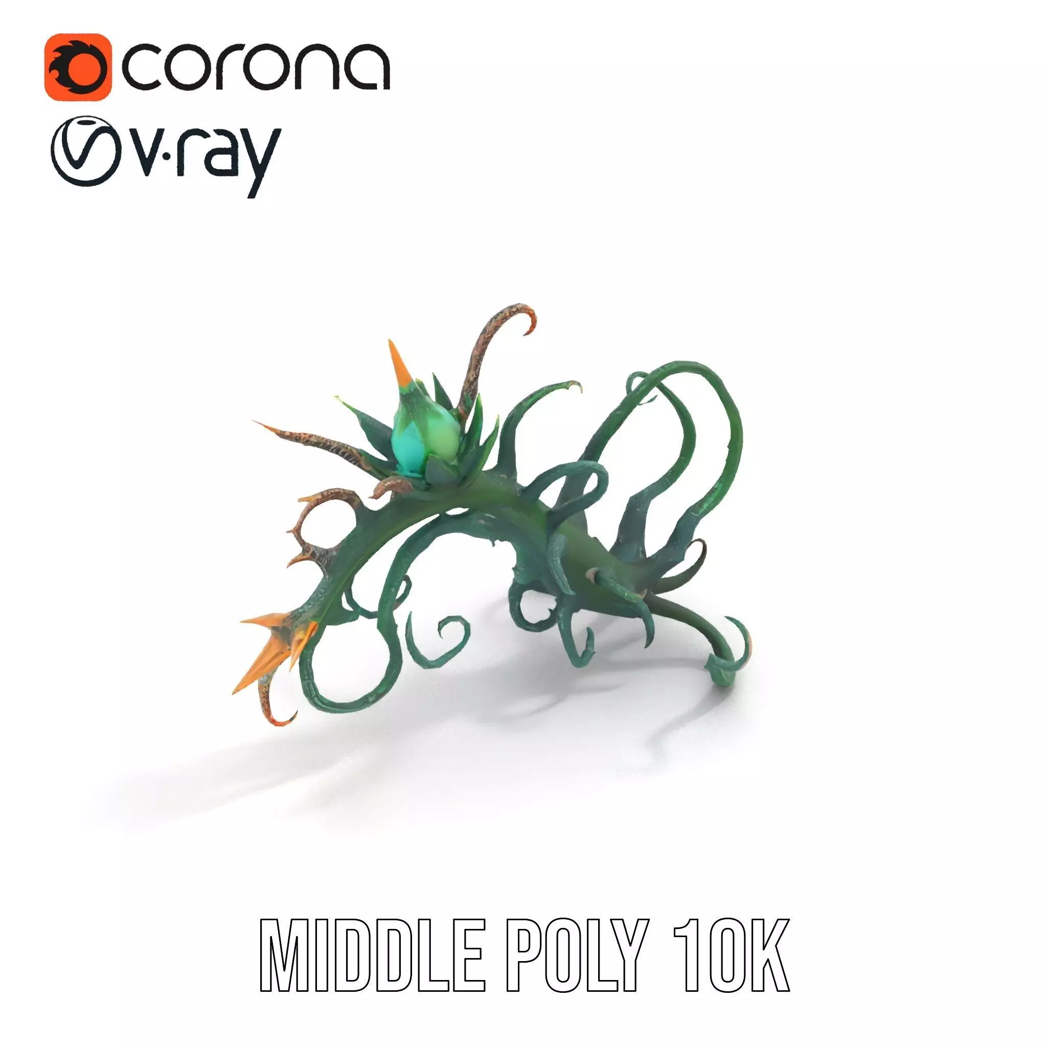 Twisted Emerald Thorns model pack Low-poly 3D model_24