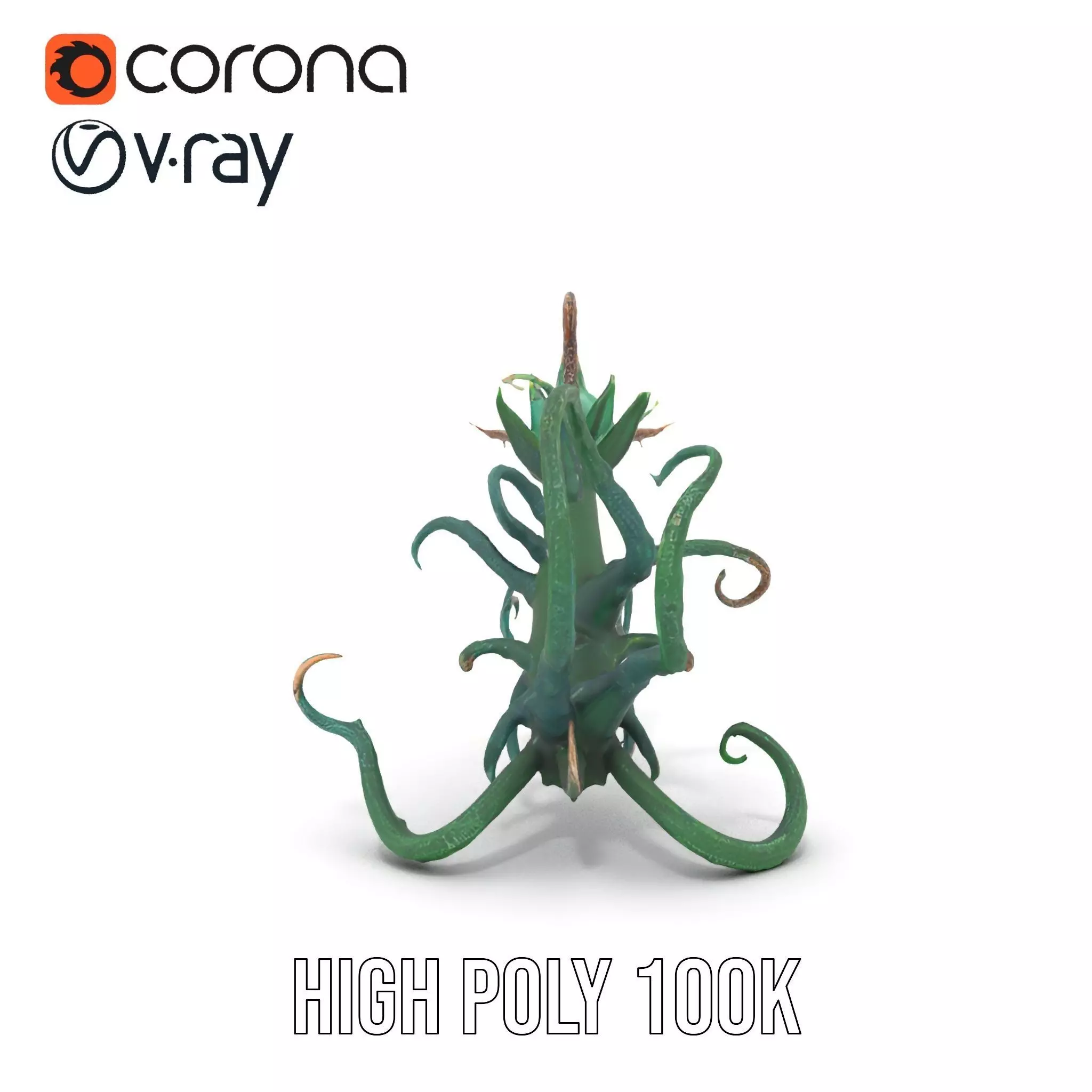 Twisted Emerald Thorns model pack Low-poly 3D model_26