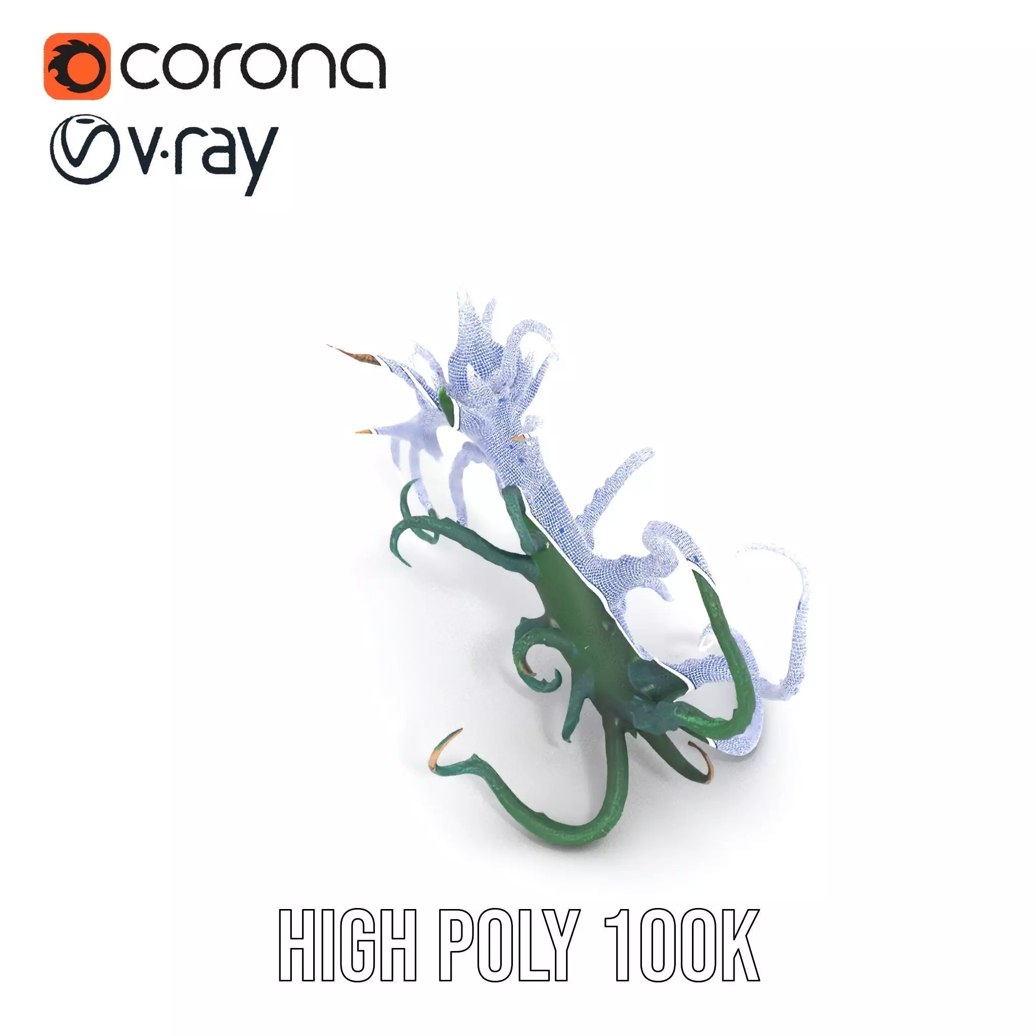 Twisted Emerald Thorns model pack Low-poly 3D model_32