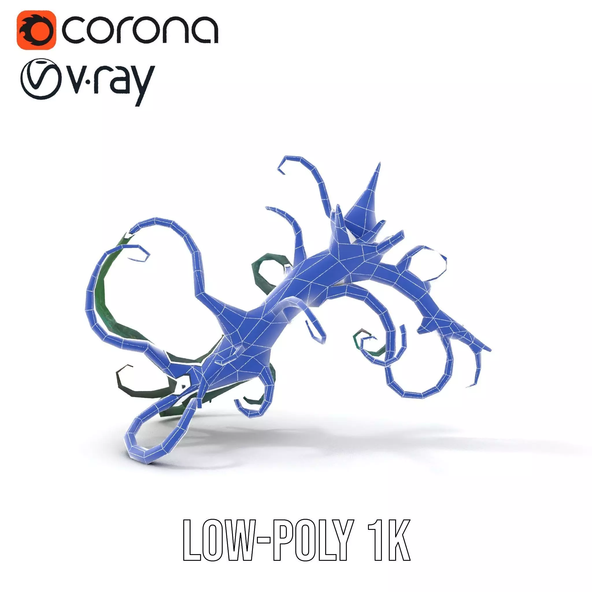 Twisted Emerald Thorns model pack Low-poly 3D model_28