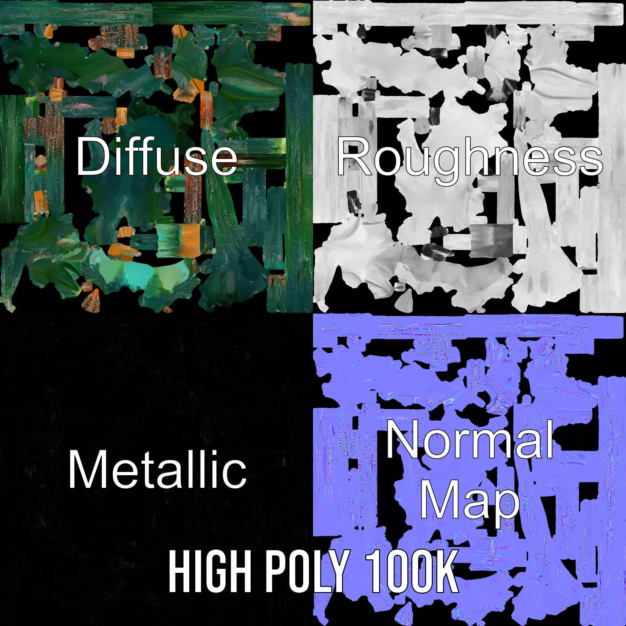 Twisted Emerald Thorns model pack Low-poly 3D model_3