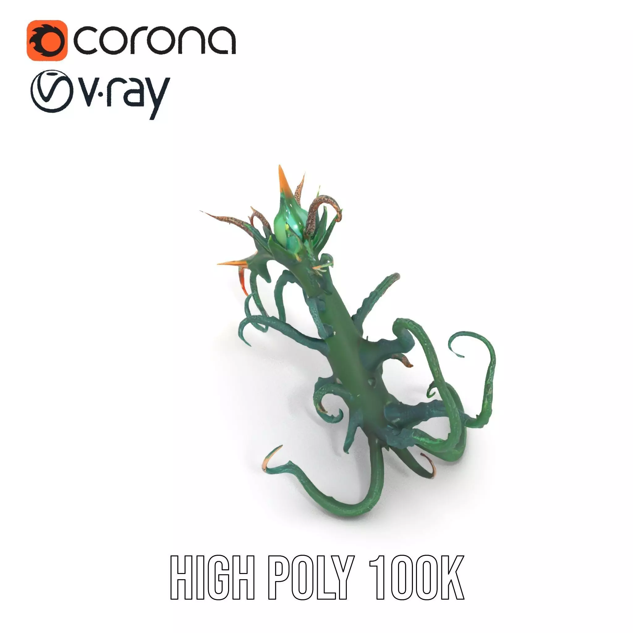 Twisted Emerald Thorns model pack Low-poly 3D model_15
