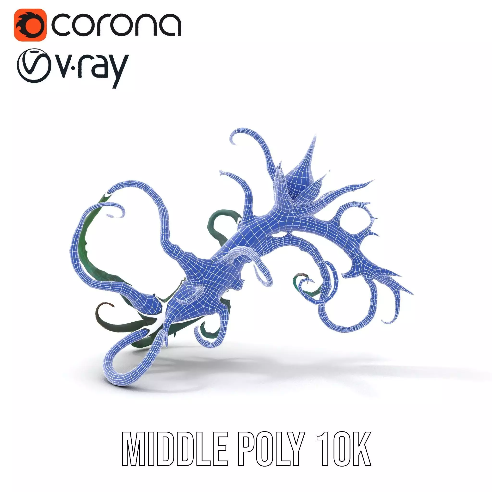 Twisted Emerald Thorns model pack Low-poly 3D model_27