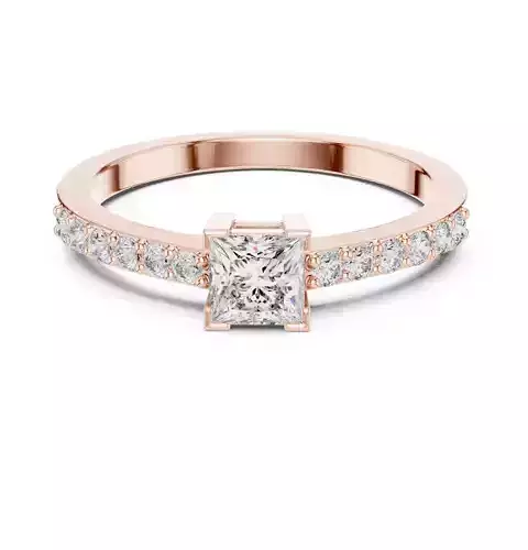 Princess Cut Diamond Engagement Wedding Ring 3DM STL Video