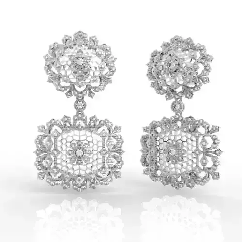 Victorian Style Floral Earrings