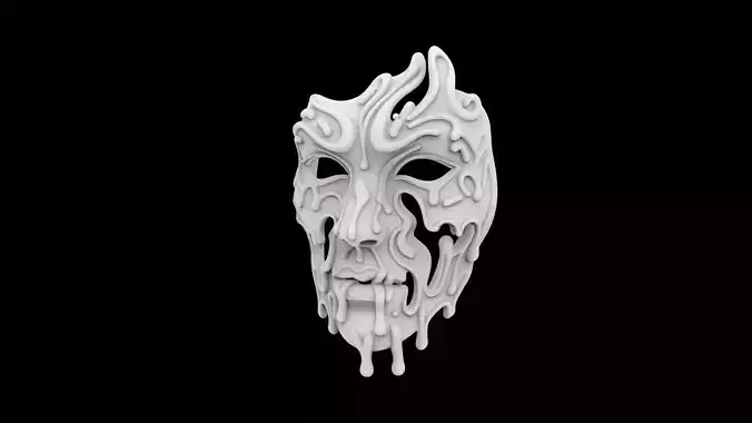 Melting Mask Sculpture 3D Print Model