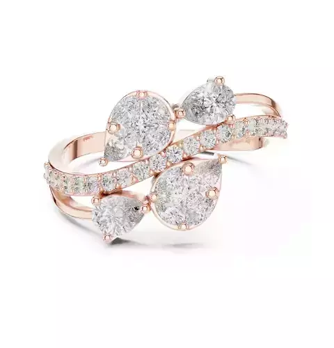 Marquise Princess Pear Cut Engagement Wedding Ring 3DM STL Video