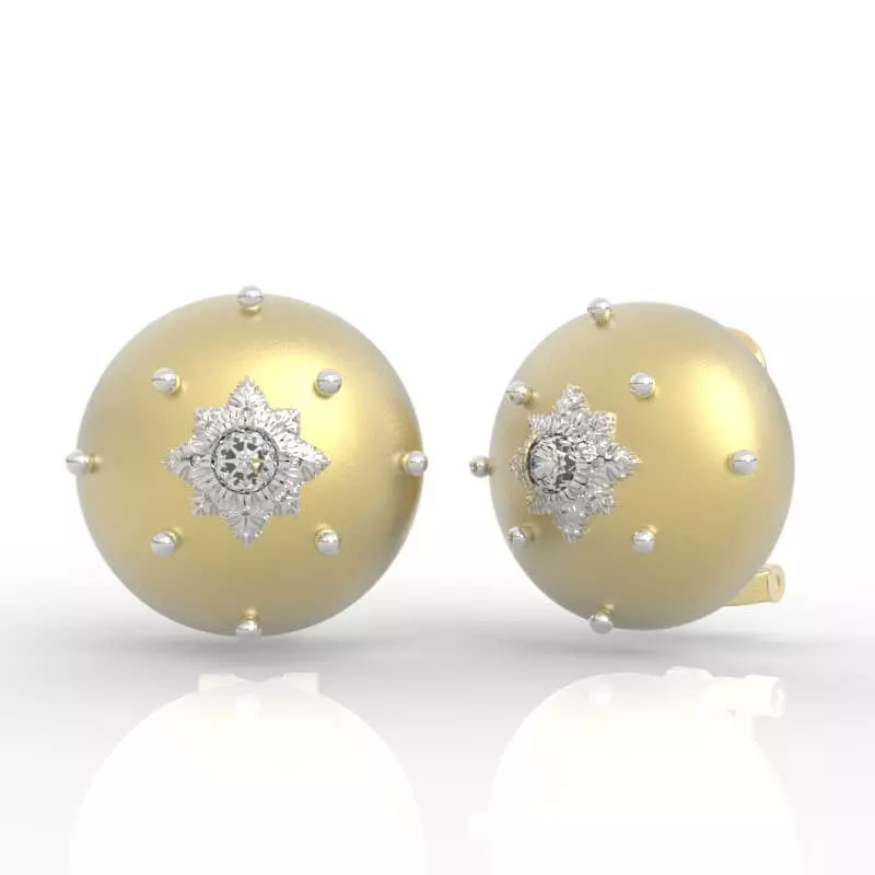 Luxury Round Diamond Stud Earrings 3D print model