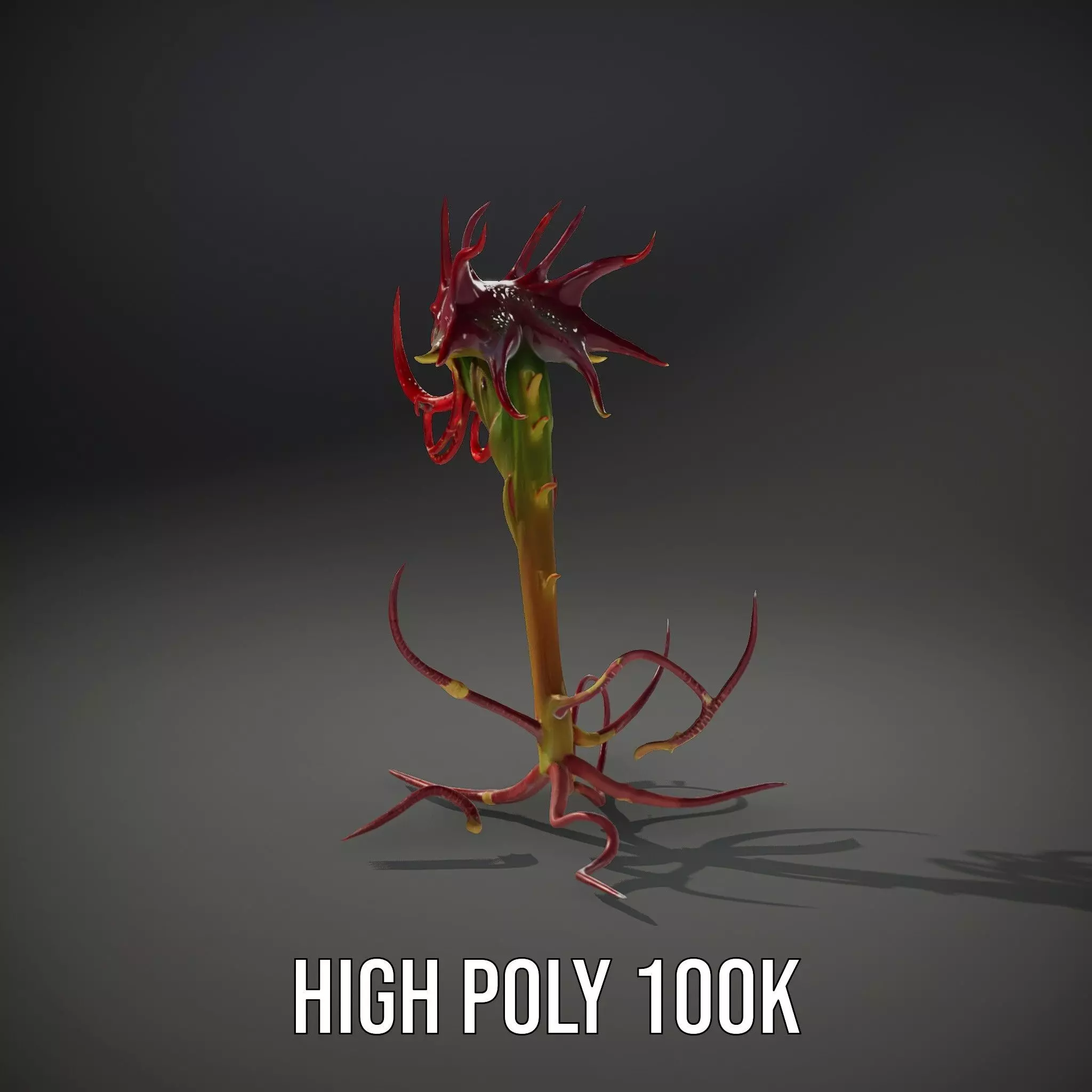 Spiky Crimson Creature model pack Low-poly 3D model_11